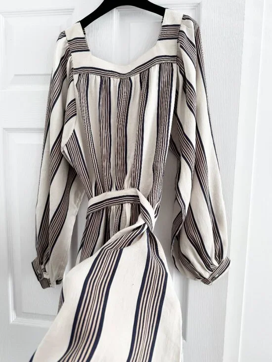 Horses Atelier "Blouson" Striped Maxi Dress in Soleil, size "3" (fits like Small - Picture 9 of 12